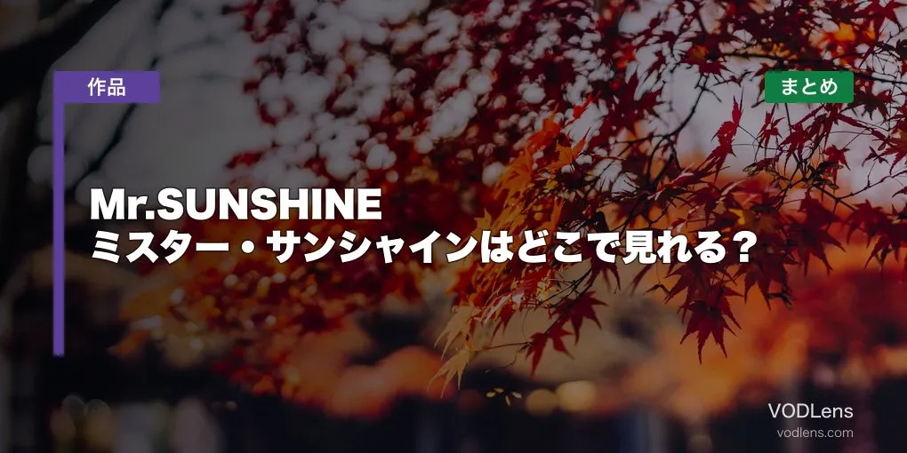 Mr.SUNSHINE ミスター・サンシャインはどこで見れる？配信先まとめ【2026年6月最新】