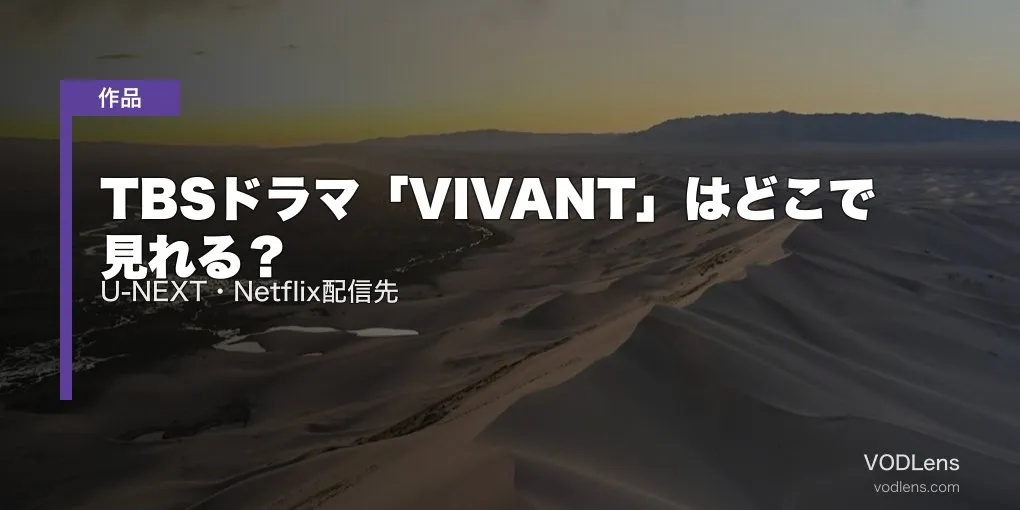 TBSドラマ「VIVANT」はどこで見れる？U-NEXT・Netflix配信先【2026年6月最新】